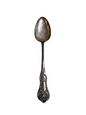 Antique 1800s JS&S Silver Plated Large Spoon & Monogram “MJ” Spoon Beaver Marked